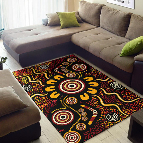 Australia Aboriginal Inspired Area Rug - Aboriginal Inspired Dot Art Color Painting Rug Australia Aboriginal Inspired Area Rug - Aboriginal Inspired Dot Art Color Painting Rug