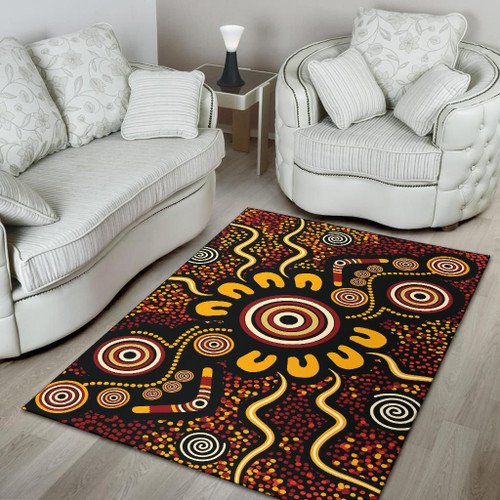 Australia Aboriginal Inspired Area Rug - Aboriginal Inspired Dot Art Color Painting Rug Australia Aboriginal Inspired Area Rug - Aboriginal Inspired Dot Art Color Painting Rug