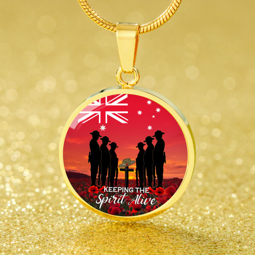 Australia Necklace Circle Anzac Day Australian Red Ensign Australia Necklace Circle Anzac Day Australian Red Ensign