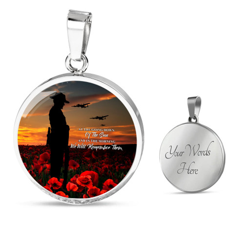 Australia Necklace Circle Anzac Day We Will Remember Them Australia Necklace Circle Anzac Day We Will Remember Them