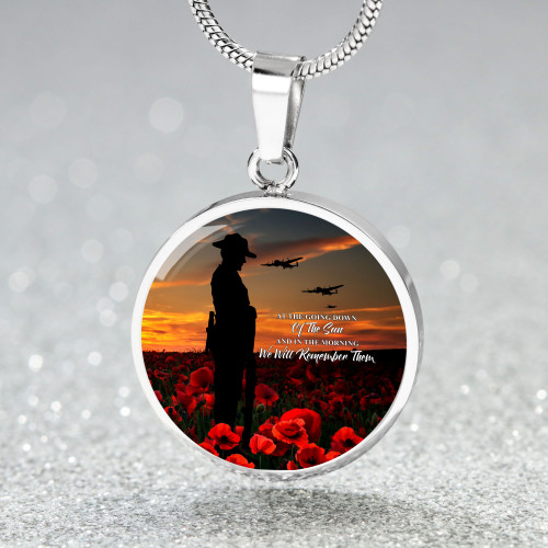 Australia Necklace Circle Anzac Day We Will Remember Them