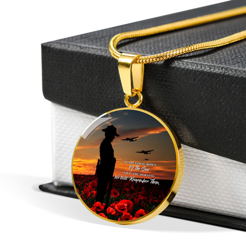 Australia Necklace Circle Anzac Day We Will Remember Them Australia Necklace Circle Anzac Day We Will Remember Them