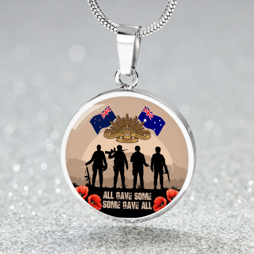 Australia Necklace Circle Anzac Day All Gave Some Some Gave All