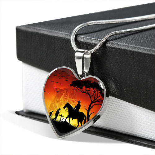 Australia Necklace Heart Lest We Forget Horse Design