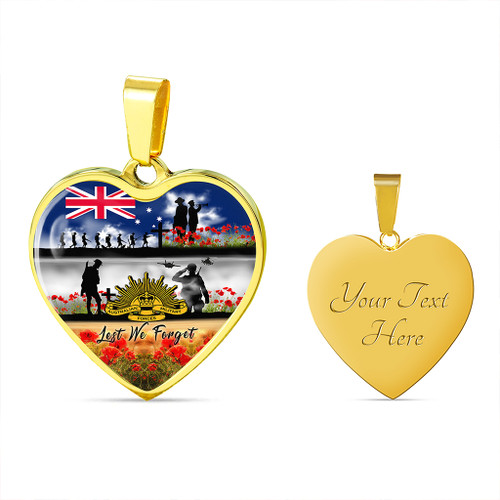 Australia Necklace Heart Lest We Forget Poppies And Soldiers Army Style Australia Necklace Heart Lest We Forget Poppies And Soldiers Army Style