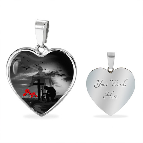 Australia Necklace Heart Lest We Forget Remember Soldiers Australia Necklace Heart Lest We Forget Remember Soldiers
