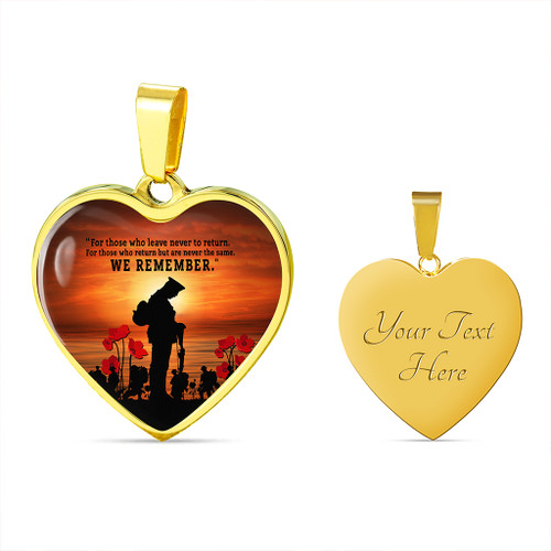 Australia Necklace Heart We Will Never Forget Australia Necklace Heart We Will Never Forget
