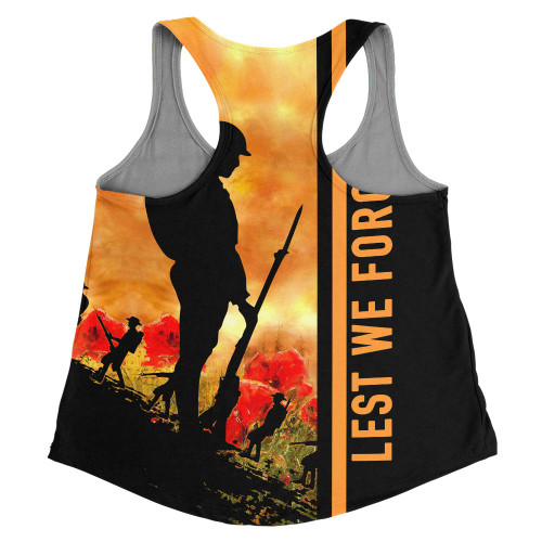 Australia Women Racerback Singlet Lest We Forget Quater Style