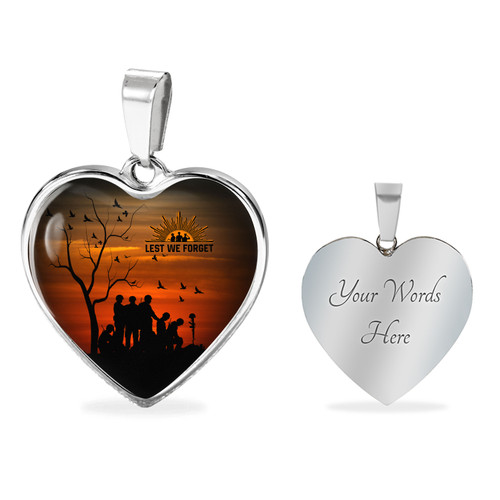 Australia Necklace Heart Anzac Day Australia And New Zealand Remembers Australia Necklace Heart Anzac Day Australia And New Zealand Remembers