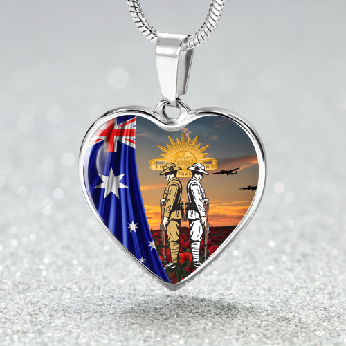 Australia Necklace Heart Anzac Day Anzac Day Keeping The Spirit Alive