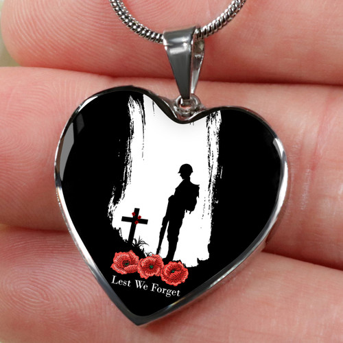 Australia Necklace Heart Anzac Day Lest We Forget Soldiers Australia Necklace Heart Anzac Day Lest We Forget Soldiers