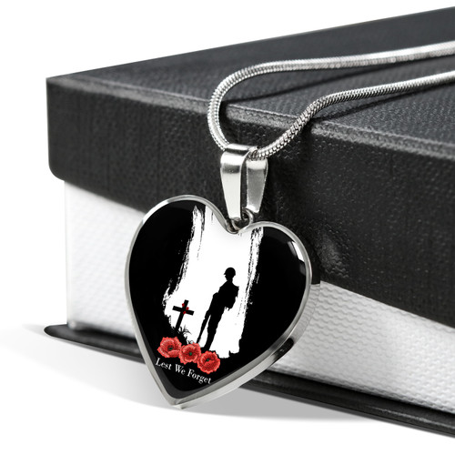 Australia Necklace Heart Anzac Day Lest We Forget Soldiers Australia Necklace Heart Anzac Day Lest We Forget Soldiers