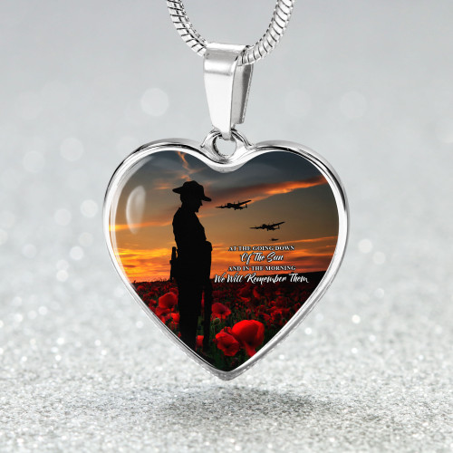Australia Necklace Heart Anzac Day We Will Remember Them