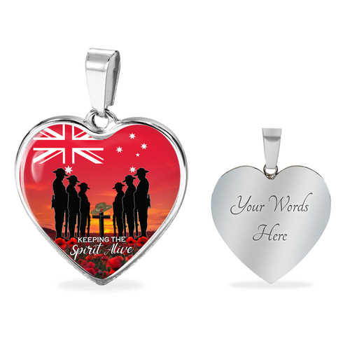 Australia Necklace Heart Anzac Day Australian Red Ensign Australia Necklace Heart Anzac Day Australian Red Ensign