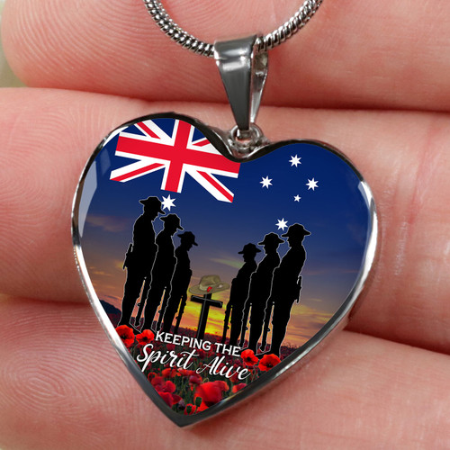 Australia Necklace Heart Anzac Day Keeping The Spirit Alive With Australia Flag Australia Necklace Heart Anzac Day Keeping The Spirit Alive With Australia Flag