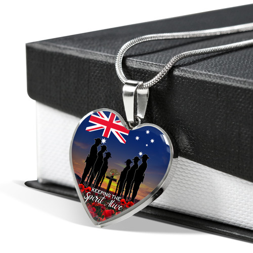 Australia Necklace Heart Anzac Day Keeping The Spirit Alive With Australia Flag Australia Necklace Heart Anzac Day Keeping The Spirit Alive With Australia Flag