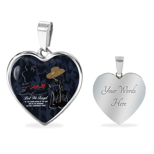 Australia Necklace Heart Anzac Day The Australian Army Australia Necklace Heart Anzac Day The Australian Army
