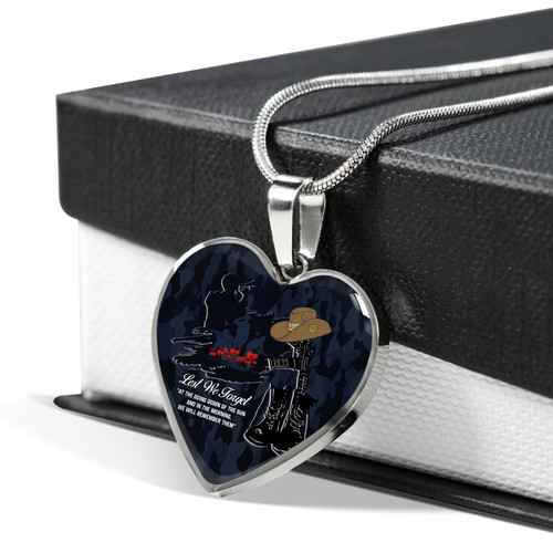 Australia Necklace Heart Anzac Day The Australian Army Australia Necklace Heart Anzac Day The Australian Army