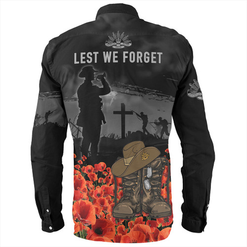 Australia Long Sleeve Shirt Lest We Forget Hat And Boots Design Poppy Flower Australia Long Sleeve Shirt Lest We Forget Hat And Boots Design Poppy Flower