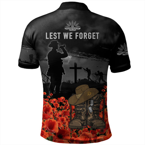 Australia Polo Shirt Lest We Forget Hat And Boots Design Poppy Flower Australia Polo Shirt Lest We Forget Hat And Boots Design Poppy Flower