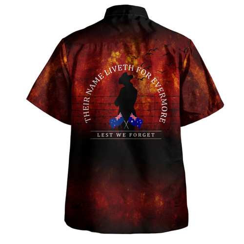 Australia Hawaiian Shirt - Anzac Day Their Name Liveth For Evermore Dark Grunge Style Australia Hawaiian Shirt - Anzac Day Their Name Liveth For Evermore Dark Grunge Style