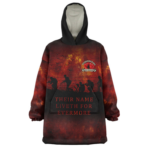 Australia Snug Hoodie - Anzac Day Their Name Liveth For Evermore Dark Grunge Style