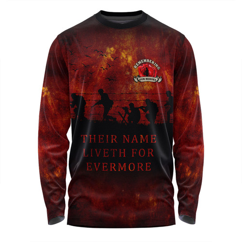 Australia Long Sleeve T-shirt - Anzac Day Their Name Liveth For Evermore Dark Grunge Style