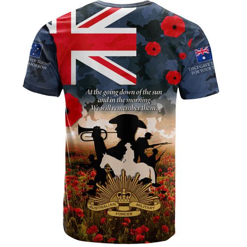 Australia T-Shirt Anzac Day Lest We Forget Remembrance Day Soldier Poppy Flower2 Australia T-Shirt Anzac Day Lest We Forget Remembrance Day Soldier Poppy Flower2