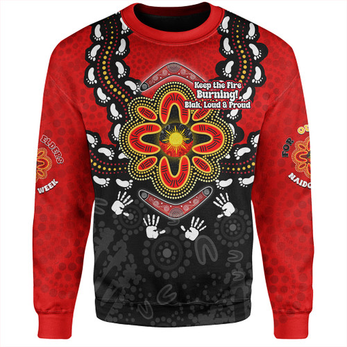 Australia Sweatshirt Aboriginal Inspired Naidoc Symbol Pattern