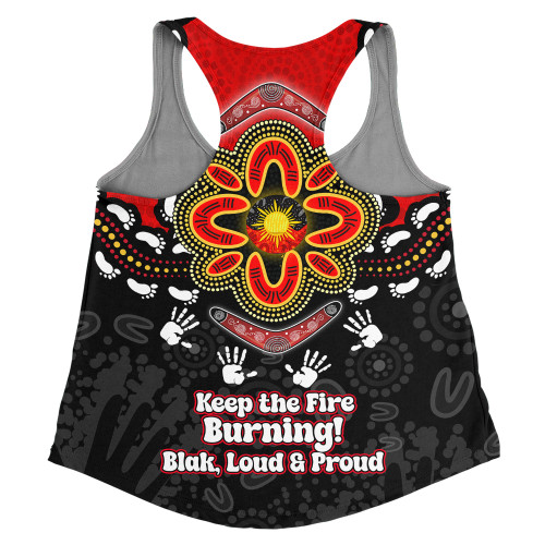Australia Women Racerback Singlet Aboriginal Inspired Naidoc Symbol Pattern