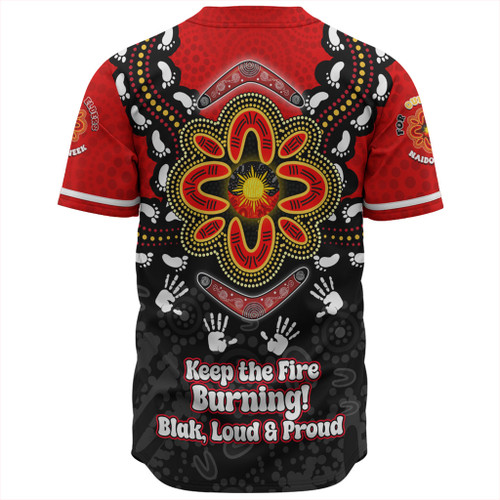Australia Baseball Shirt Aboriginal Inspired Naidoc Symbol Pattern Australia Baseball Shirt Aboriginal Inspired Naidoc Symbol Pattern