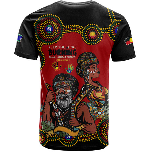 Australia T-Shirt Indigenous Culture Naidoc Week Keep The Fire Burning! Blak, Loud & Proud
