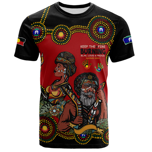 Australia T-Shirt Indigenous Culture Naidoc Week Keep The Fire Burning! Blak, Loud & Proud