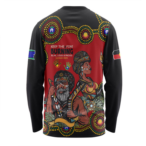 Australia Long Sleeve T-shirt Indigenous Culture Naidoc Week Keep The Fire Burning! Blak, Loud & Proud