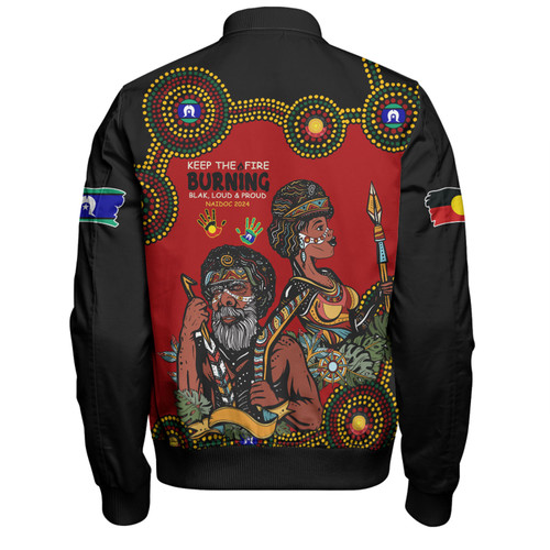 Australia Bomber Jacket Indigenous Culture Naidoc Week Keep The Fire Burning! Blak, Loud & Proud Australia Bomber Jacket Indigenous Culture Naidoc Week Keep The Fire Burning! Blak, Loud & Proud