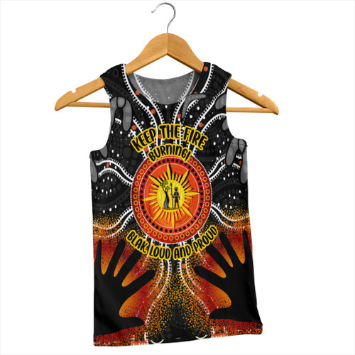 Australia Men Singlet Naidoc Week Aboriginal Pattern Hand Symbols