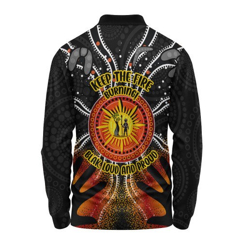 Australia Long Sleeve Polo Shirt Naidoc Week Aboriginal Pattern Hand Symbols Australia Long Sleeve Polo Shirt Naidoc Week Aboriginal Pattern Hand Symbols