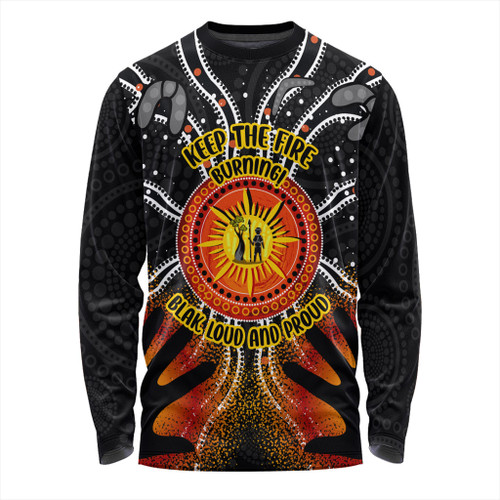 Australia Long Sleeve T-shirt Naidoc Week Aboriginal Pattern Hand Symbols