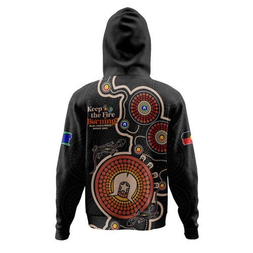 Australia Hoodie Aboriginal Dot Art Inspired Naidoc Week Keep The Fire Burning! Blak, Loud & Proud Australia Hoodie Aboriginal Dot Art Inspired Naidoc Week Keep The Fire Burning! Blak, Loud & Proud
