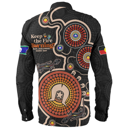 Australia Long Sleeve Shirt Aboriginal Dot Art Inspired Naidoc Week Keep The Fire Burning! Blak, Loud & Proud Australia Long Sleeve Shirt Aboriginal Dot Art Inspired Naidoc Week Keep The Fire Burning! Blak, Loud & Proud