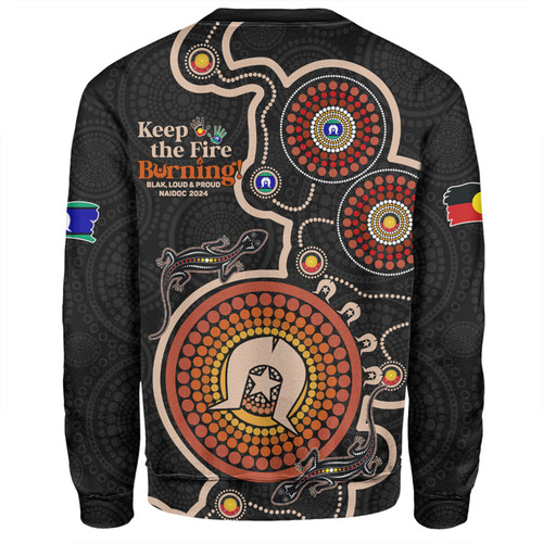 Australia Sweatshirt Aboriginal Dot Art Inspired Naidoc Week Keep The Fire Burning! Blak, Loud & Proud Australia Sweatshirt Aboriginal Dot Art Inspired Naidoc Week Keep The Fire Burning! Blak, Loud & Proud