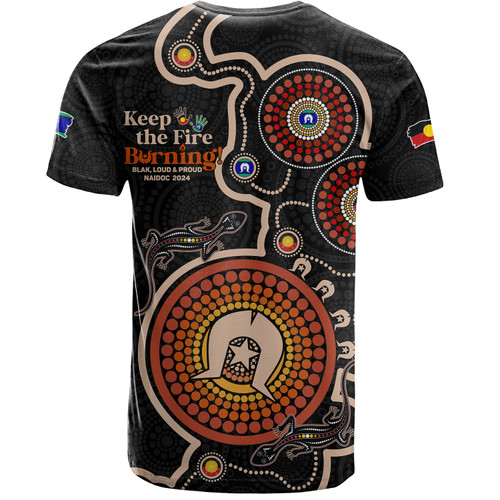 Australia T-Shirt Aboriginal Dot Art Inspired Naidoc Week Keep The Fire Burning! Blak, Loud & Proud Australia T-Shirt Aboriginal Dot Art Inspired Naidoc Week Keep The Fire Burning! Blak, Loud & Proud