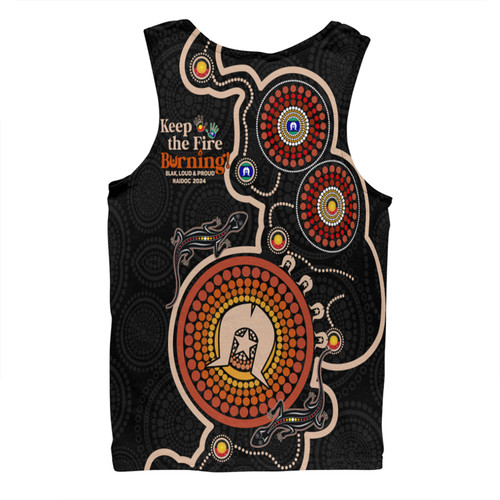 Australia Men Singlet Aboriginal Dot Art Inspired Naidoc Week Keep The Fire Burning! Blak, Loud & Proud Australia Men Singlet Aboriginal Dot Art Inspired Naidoc Week Keep The Fire Burning! Blak, Loud & Proud