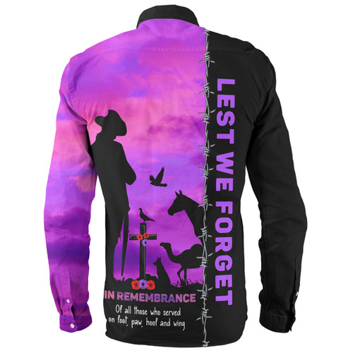 Australia Long Sleeve Shirt Anzac Day Lest We Forget The Animals Of War Australia Long Sleeve Shirt Anzac Day Lest We Forget The Animals Of War