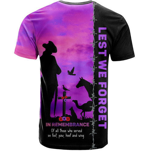 Australia T-Shirt Anzac Day Lest We Forget The Animals Of War Australia T-Shirt Anzac Day Lest We Forget The Animals Of War