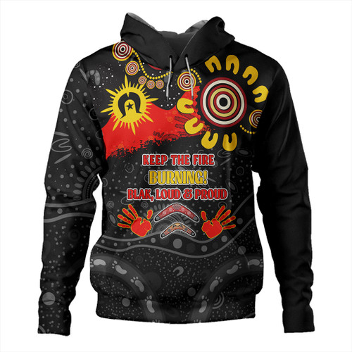 Australia Hoodie Aboriginal Indigenous Naidoc Week Dreamtime Dot Painting With Flag