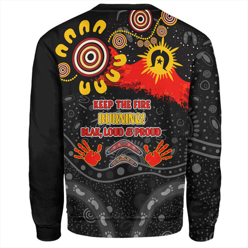 Australia Sweatshirt Aboriginal Indigenous Naidoc Week Dreamtime Dot Painting With Flag Australia Sweatshirt Aboriginal Indigenous Naidoc Week Dreamtime Dot Painting With Flag