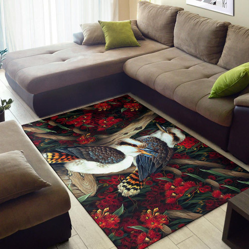 Australia Fine Art Area Rug - Kookaburra Rug Waratah Flowers Fine Art Painting Rug Australia Fine Art Area Rug - Kookaburra Rug Waratah Flowers Fine Art Painting Rug