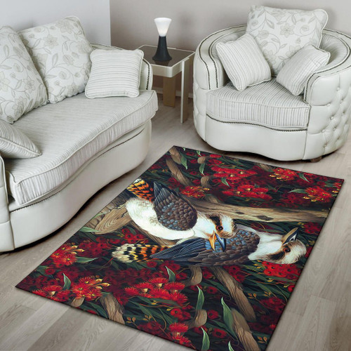 Australia Fine Art Area Rug - Kookaburra Rug Waratah Flowers Fine Art Painting Rug Australia Fine Art Area Rug - Kookaburra Rug Waratah Flowers Fine Art Painting Rug