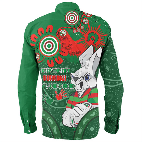South Sydney Rabbitohs Long Sleeve Shirt Aboriginal Indigenous Naidoc Week Dreamtime Dot Painting With Flag South Sydney Rabbitohs Long Sleeve Shirt Aboriginal Indigenous Naidoc Week Dreamtime Dot Painting With Flag